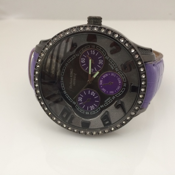 Techno Master Men Watch Purple Band Analog Wrist - Picture 2 of 8
